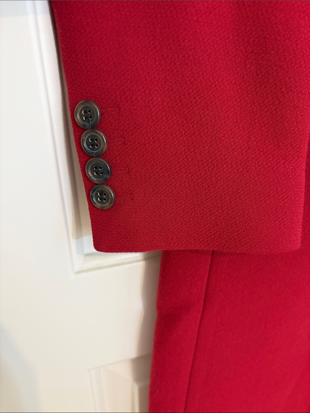 J. Crew Women's Classic Red Wool Pea Coat - Picture 4 of 7